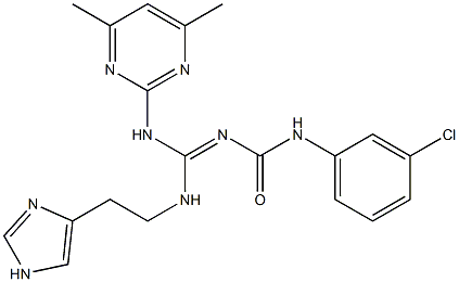 N-(3-CHLOROPHENYL)-N'-((1E)-[(4,6-DIMETHYLPYRIMIDIN-2-YL)AMINO]{[2-(1H-IMIDAZOL-4-YL)ETHYL]AMINO}METHYLENE)UREA Struktur