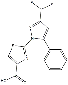 2-[3-(DIFLUOROMETHYL)-5-PHENYL-1H-PYRAZOL-1-YL]-1,3-THIAZOLE-4-CARBOXYLIC ACID Struktur