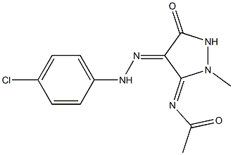 N-{(3Z,4E)-4-[(4-CHLOROPHENYL)HYDRAZONO]-2-METHYL-5-OXOPYRAZOLIDIN-3-YLIDENE}ACETAMIDE Struktur