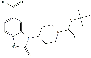 3-(1-BOC-PIPERIDIN-4-YL)-2-OXO-2,3-DIHYDRO-1H-BENZOIMIDAZOLE-5-CARBOXYLIC ACID Struktur