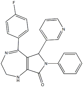 5-(4-FLUOROPHENYL)-7-PHENYL-6-PYRIDIN-3-YL-2,3,6,7-TETRAHYDROPYRROLO[3,4-E][1,4]DIAZEPIN-8(1H)-ONE Struktur