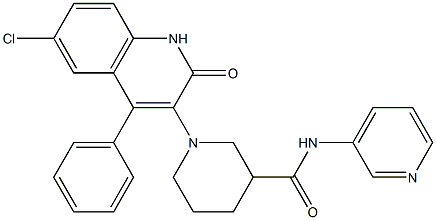 1-(6-CHLORO-4-PHENYL-2-OXO-1,2-DIHYDROQUINOLIN-3-YL)-N-PYRIDIN-3-YLPIPERIDINE-3-CARBOXAMIDE Struktur