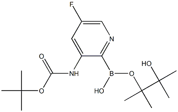 3-TERT-BUTYLOXYCARBONYLAMINO-5-FLUOROPYRIDINE-2-BORONIC ACID PINACOL ESTER Struktur