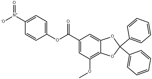 4-NITROPHENYL 7-METHOXY-2,2-DIPHENYL-1,3-BENZODIOXOLE-5-CARBOXYLATE Struktur