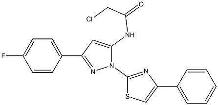 2-CHLORO-N-[3-(4-FLUOROPHENYL)-1-(4-PHENYL-1,3-THIAZOL-2-YL)-1H-PYRAZOL-5-YL]ACETAMIDE Struktur