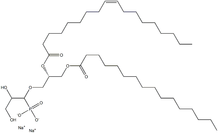 1-PALMITOYL-2-OLEOYL-SN-GLYCERO-3-PHOSPHOGLYCEROL, SODIUM SALT Struktur