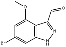 6-BROMO-4-METHOXY-3-(1H)INDAZOLE CARBOXALDEHYDE Struktur