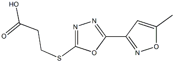 3-([5-(5-METHYLISOXAZOL-3-YL)-1,3,4-OXADIAZOL-2-YL]THIO)PROPANOIC ACID Struktur