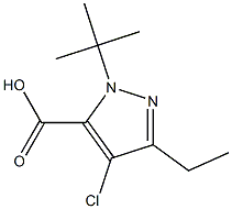 1-(TERT-BUTYL)-4-CHLORO-3-ETHYL-1H-PYRAZOLE-5-CARBOXYLIC ACID Struktur