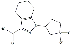 1-(1,1-DIOXIDOTETRAHYDROTHIEN-3-YL)-4,5,6,7-TETRAHYDRO-1H-INDAZOLE-3-CARBOXYLIC ACID Struktur