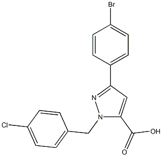 1-(4-CHLOROBENZYL)-3-(4-BROMOPHENYL)-1H-PYRAZOLE-5-CARBOXYLIC ACID Struktur