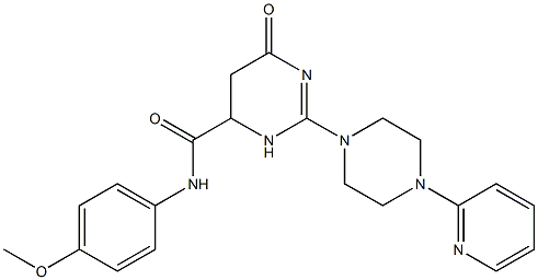 N-(4-METHOXYPHENYL)-6-OXO-2-(4-(PYRIDIN-2-YL)PIPERAZIN-1-YL)-3,4,5,6-TETRAHYDROPYRIMIDINE-4-CARBOXAMIDE Struktur