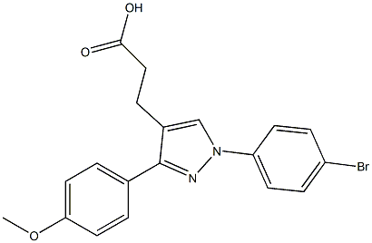 3-(1-(4-BROMOPHENYL)-3-(4-METHOXYPHENYL)-1H-PYRAZOL-4-YL)PROPANOIC ACID Struktur