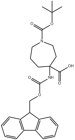 1-BOC-4-(FMOC-AMINO)AZEPANE-4-CARBOXYLIC ACID Struktur