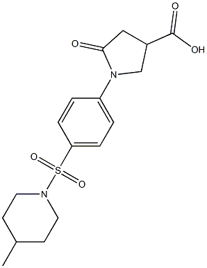 1-(4-[(4-METHYLPIPERIDIN-1-YL)SULFONYL]PHENYL)-5-OXOPYRROLIDINE-3-CARBOXYLIC ACID Struktur