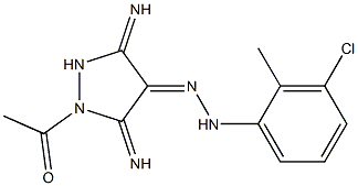 (4Z)-1-ACETYL-3,5-DIIMINOPYRAZOLIDIN-4-ONE (3-CHLORO-2-METHYLPHENYL)HYDRAZONE Struktur