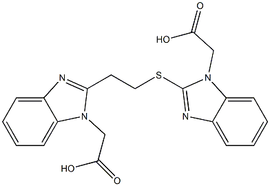 [2-((2-[1-(CARBOXYMETHYL)-1H-BENZIMIDAZOL-2-YL]ETHYL)THIO)-1H-BENZIMIDAZOL-1-YL]ACETIC ACID Struktur