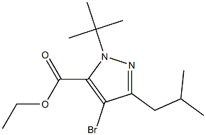 4-BROMO-1-(TERT-BUTYL)-3-(2-METHYLPROPYL)-1H-PYRAZOLE-5-CARBOXYLIC ACID ETHYL ESTER Struktur