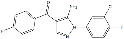 (5-AMINO-1-(3-CHLORO-4-FLUOROPHENYL)-1H-PYRAZOL-4-YL)(4-FLUOROPHENYL)METHANONE Struktur