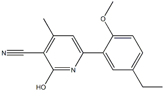 6-(5-ETHYL-2-METHOXYPHENYL)-2-HYDROXY-4-METHYLPYRIDINE-3-CARBONITRILE Struktur