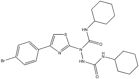 1-(4-(4-BROMOPHENYL)THIAZOL-2-YL)-N1,N2-DICYCLOHEXYLHYDRAZINE-1,2-DICARBOXAMIDE Struktur