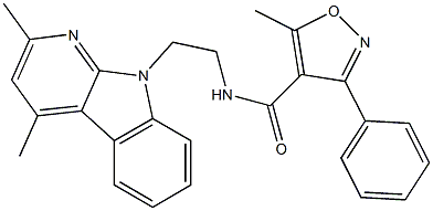 N-[2-(2,4-DIMETHYL-9H-PYRIDO[2,3-B]INDOL-9-YL)ETHYL]-5-METHYL-3-PHENYL-4-ISOXAZOLECARBOXAMIDE Struktur