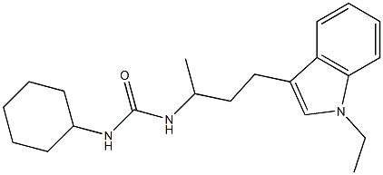 N-CYCLOHEXYL-N'-[3-(1-ETHYL-1H-INDOL-3-YL)-1-METHYLPROPYL]UREA Struktur