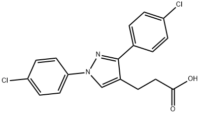 3-(1,3-BIS(4-CHLOROPHENYL)-1H-PYRAZOL-4-YL)PROPANOIC ACID Struktur