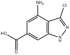 4-AMINO-3-CHLORO-6-(1H)INDAZOLE CARBOXYLIC ACID Struktur