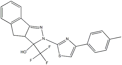 2-[4-(4-METHYLPHENYL)-1,3-THIAZOL-2-YL]-3-(TRIFLUOROMETHYL)-2,3,3A,4-TETRAHYDROINDENO[1,2-C]PYRAZOL-3-OL Struktur