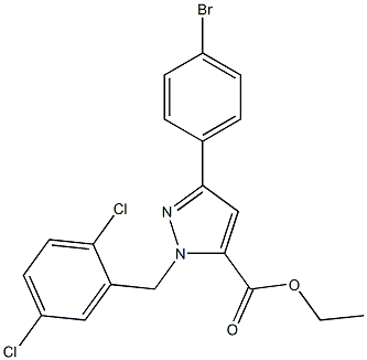 ETHYL 1-(2,5-DICHLOROBENZYL)-3-(4-BROMOPHENYL)-1H-PYRAZOLE-5-CARBOXYLATE Struktur