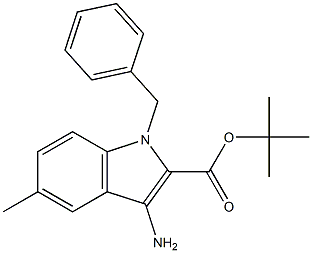 3-AMINO-1-BENZYL-5-METHYL-1H-INDOLE-2-CARBOXYLIC ACID TERT-BUTYL ESTER Struktur