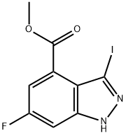 6-FLUORO-3-IODO-4-INDAZOLECARBOXYLIC ACID METHYL ESTER Struktur