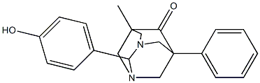 2-(4-HYDROXYPHENYL)-5-METHYL-7-PHENYL-1,3-DIAZATRICYCLO[3.3.1.1~3,7~]DECAN-6-ONE Struktur