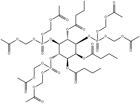 1,2,4-TRI-O-BUTYRYL-MYO-INOSITOL 3,5,6-TRISPHOSPHATE-HEXAKIS(ACETOXYMETHYL) ESTER Struktur