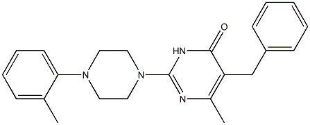 5-BENZYL-2-[4-(2-METHYLPHENYL)-1-PIPERAZINYL]-6-METHYL-4(3H)-PYRIMIDINONE Struktur