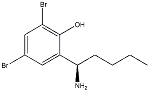 2-((1R)-1-AMINOPENTYL)-4,6-DIBROMOPHENOL Struktur