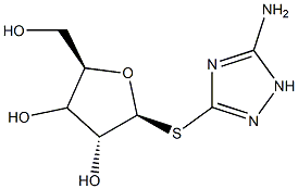 (2S,3R,5R)-2-[(5-AMINO-1H-1,2,4-TRIAZOL-3-YL)SULFANYL]-5-(HYDROXYMETHYL)TETRAHYDRO-3,4-FURANDIOL Struktur