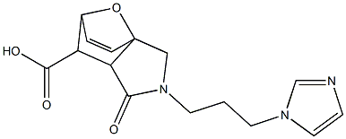 3-(3-IMIDAZOL-1-YL-PROPYL)-4-OXO-10-OXA-3-AZA-TRICYCLO[5.2.1.0(1,5)]DEC-8-ENE-6-CARBOXYLIC ACID Struktur