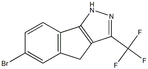 6-BROMO-1,4-DIHYDRO-3-(TRIFLUOROMETHYL)INDENO-[1,2-C]-PYRAZOLE Struktur