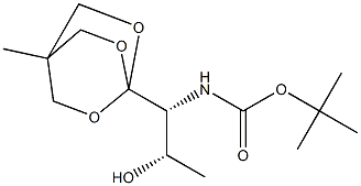 1,1-DIMETHYLETHYL (1R,2S)-2-HYDROXY-1-(4-METHYL-2,6,7-TRIOXABICYCLO[2.2.2]OCTANYL)PROPYLCARBAMATE Struktur