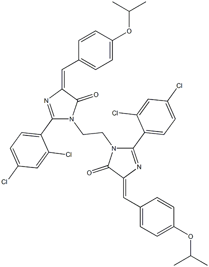 (E)-2-(2,4-DICHLOROPHENYL)-1-(2-((Z)-2-(2,4-DICHLOROPHENYL)-4-(4-ISOPROPOXYBENZYLIDENE)-5-OXO-4,5-DIHYDROIMIDAZOL-1-YL)ETHYL)-4-(4-ISOPROPOXYBENZYLIDENE)-1H-IMIDAZOL-5(4H)-ONE Struktur