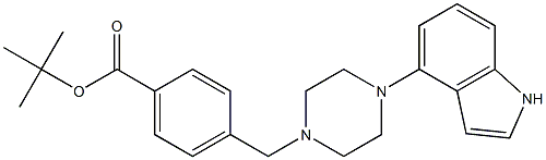 4-[4-(1H-INDOL-4-YL)-PIPERZAIN-1-YLMETHYL]-BENZOIC ACID TERT-BUTYL ESTER Struktur