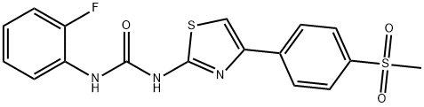 N-(2-FLUOROPHENYL)-N'-(4-[4-(METHYLSULFONYL)PHENYL]-1,3-THIAZOL-2-YL)UREA Struktur