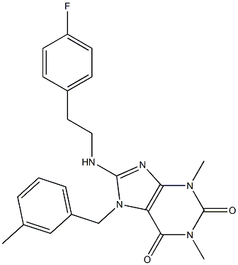 8-[(4-FLUOROPHENETHYL)AMINO]-1,3-DIMETHYL-7-(3-METHYLBENZYL)-3,7-DIHYDRO-1H-PURINE-2,6-DIONE Struktur