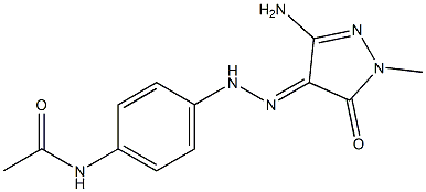 N-{4-[(2E)-2-(3-AMINO-1-METHYL-5-OXO-1,5-DIHYDRO-4H-PYRAZOL-4-YLIDENE)HYDRAZINO]PHENYL}ACETAMIDE Struktur