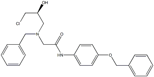 (S)-2-[BENZYL-(3-CHLORO-2-HYDROXY-PROPYL)-AMINO]-N-(4-BENZYLOXY-PHENYL)-ACETAMIDE Struktur