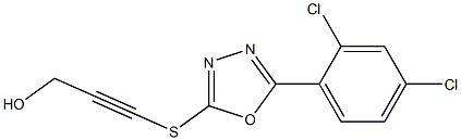 3-([5-(2,4-DICHLOROPHENYL)-1,3,4-OXADIAZOL-2-YL]THIO)PROP-2-YN-1-OL Struktur