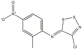 N-[(5Z)-4-CHLORO-5H-1,2,3-DITHIAZOL-5-YLIDENE]-N-(2-METHYL-4-NITROPHENYL)AMINE Struktur