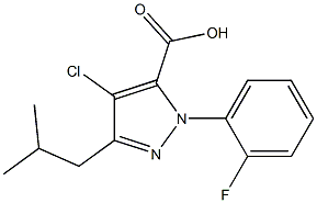 4-CHLORO-1-(FLUOROPHENYL)-3-(2-METHYLPROPYL)-1H-PYRAZOLE-5-CARBOXYLIC ACID Struktur